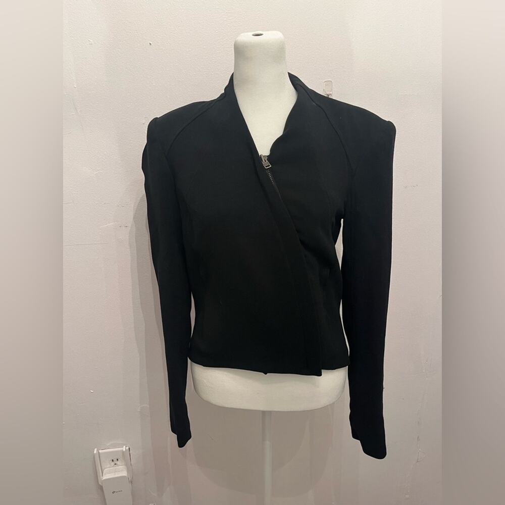 Helmut Lang Asymmetrical Zip Blazer Shoulder Pads Black
